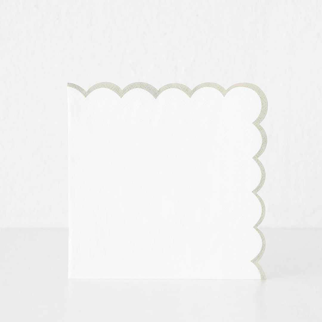 LYRA PAPER NAPKIN BUNDLE X5  |  WHITE + SILVER