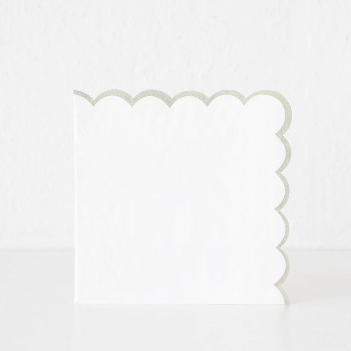 LYRA PAPER NAPKIN BUNDLE X3  |  WHITE + SILVER