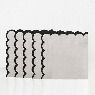 LYRA PAPER NAPKIN BUNDLE X5 | IVORY + MATTE BLACK
