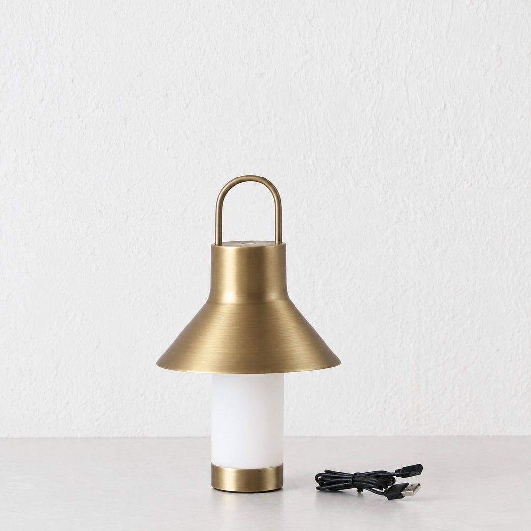 LA CONDETTE RECHARGEABLE INDOOR/OUTDOOR LED LANTERN  |  ANTIQUE BRASS