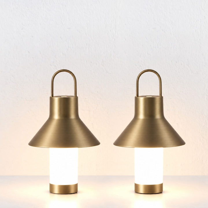 LA CONDETTE RECHARGEABLE INDOOR/OUTDOOR LED LANTERN  |  ANTIQUE BRASS