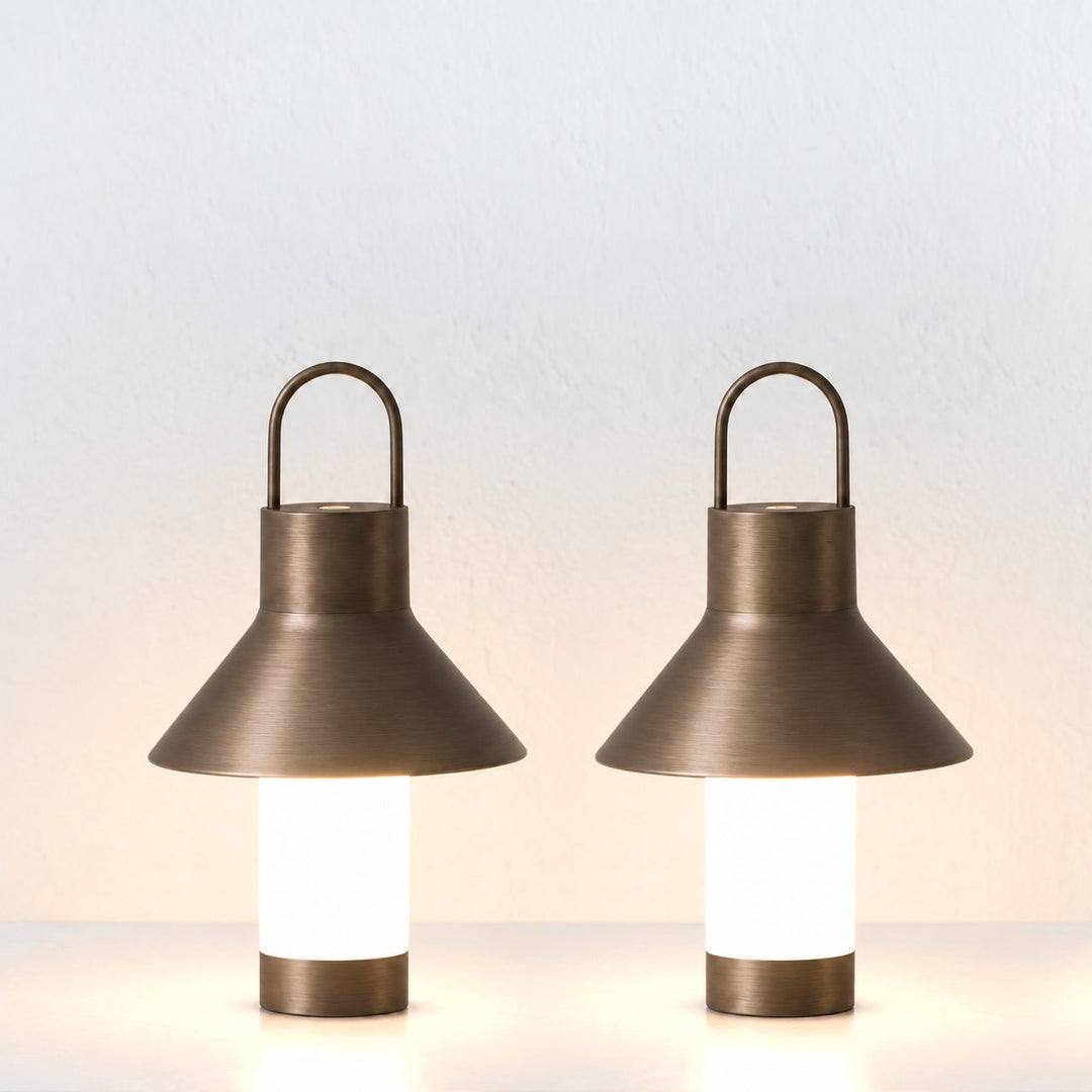 LA CONDETTE RECHARGEABLE INDOOR/OUTDOOR LED LANTERN  |  DARK BRASS