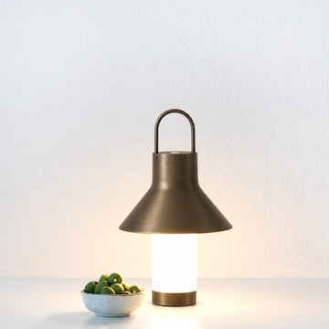 LA CONDETTE RECHARGEABLE INDOOR/OUTDOOR LED LANTERN  |  DARK BRASS