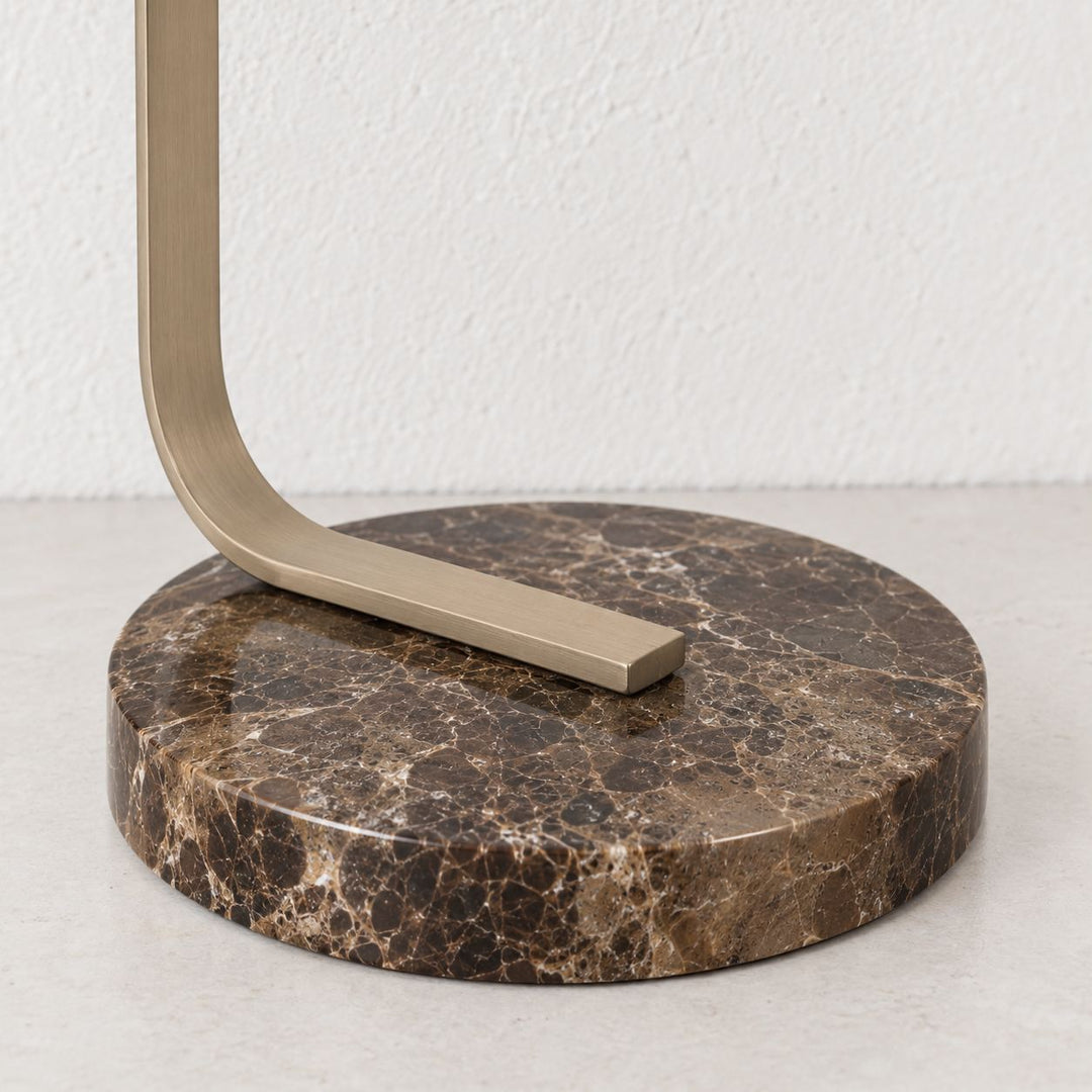 LACRES TABLE LAMP  |  MOCHA MARBLE + CREME SHADE