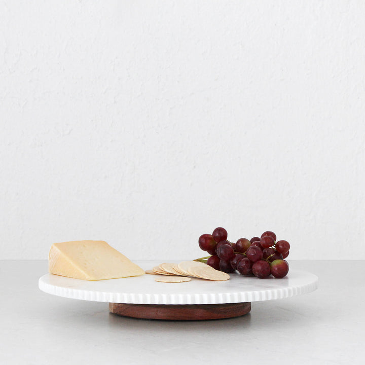 MARA LAZY SUSAN  |  WHITE MARBLE