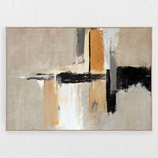 Lbd Exclusive  |  Vicenza Framed Canvas Print  |  100x140cm  |  Rust + Black + White  |  Light Natural Frame