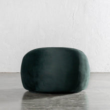CARSON LINCOLN CURVED ARM CHAIR BACK VIEW  |  HIGHLAND GREEN VELVET