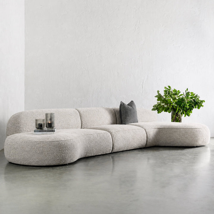LUSSO CURVED MODULAR SOFA  |  5 SEATER  |  CHALKSTONE BEIGE