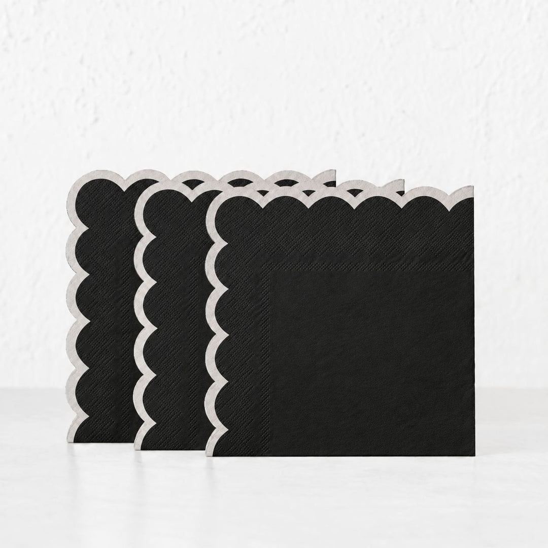 LYRA PAPER NAPKIN BUNDLES  |  BLACK + IVORY
