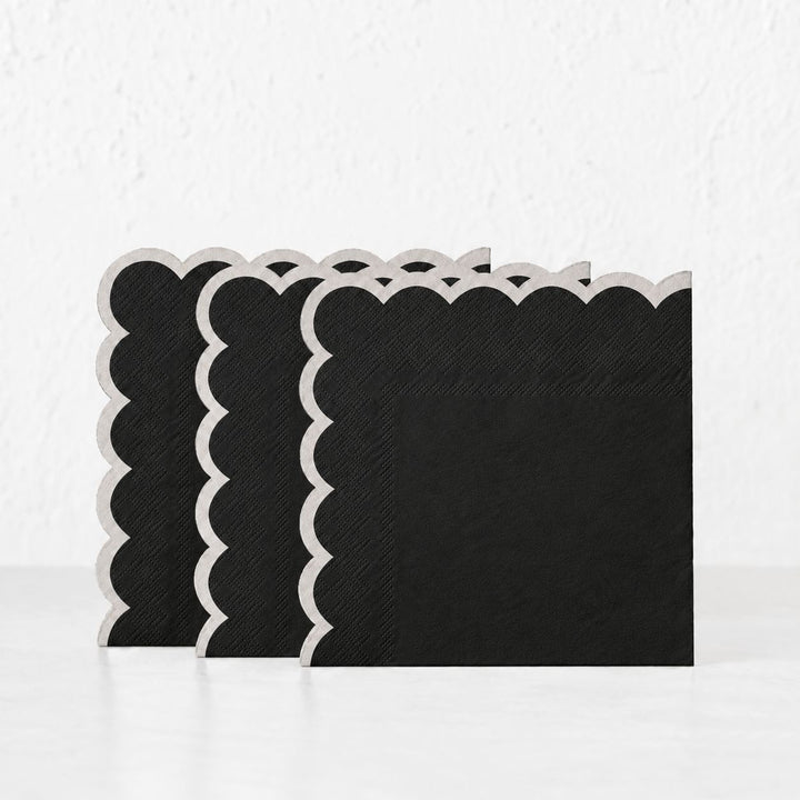 LYRA PAPER NAPKIN BUNDLES  |  BLACK + IVORY