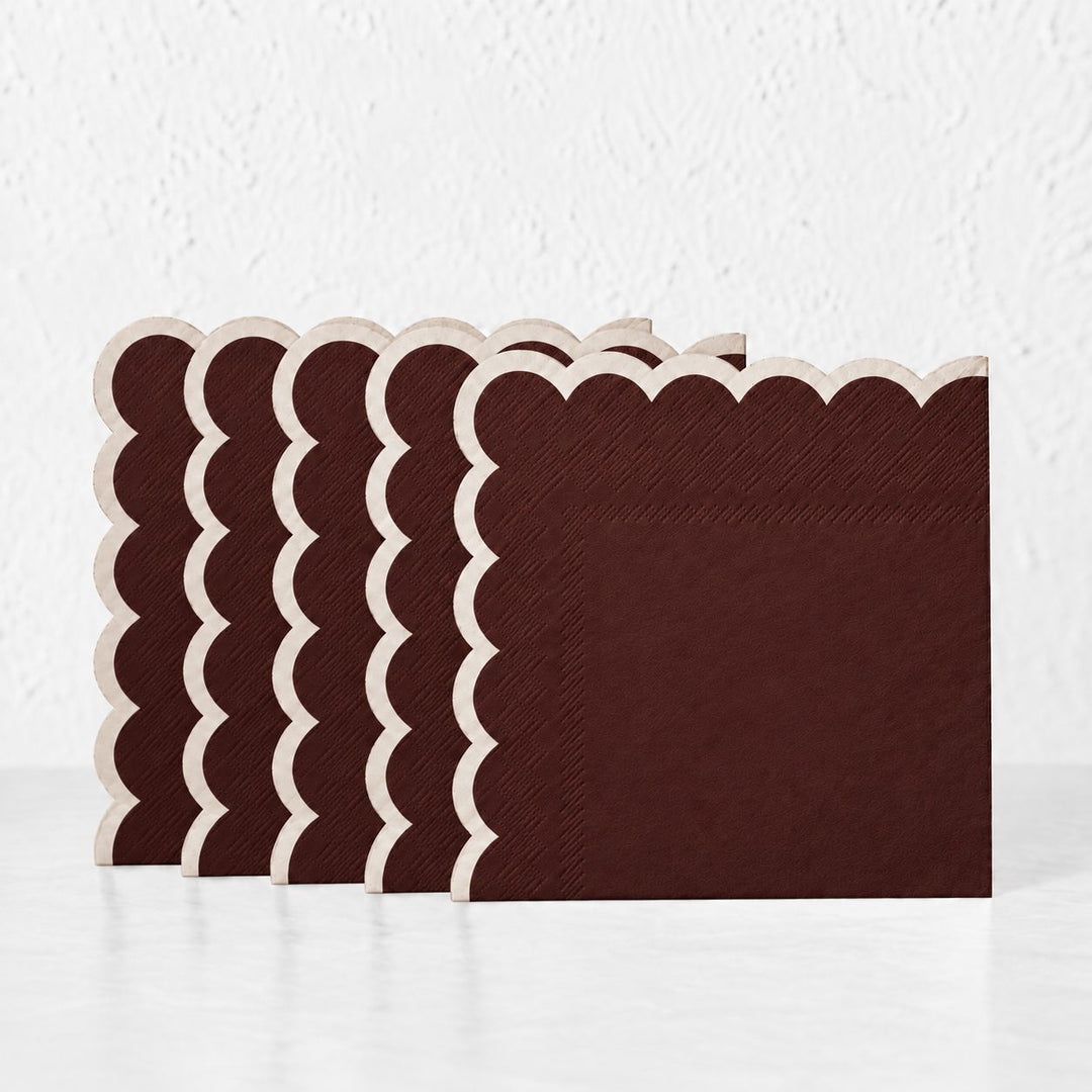 LYRA PAPER NAPKIN BUNDLES  |  BURGUNDY + IVORY