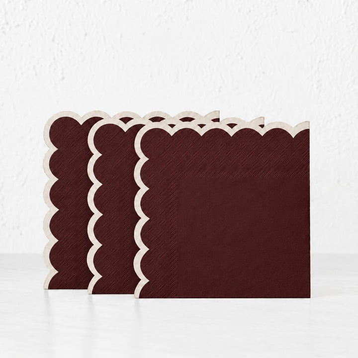LYRA PAPER NAPKIN BUNDLES  |  BURGUNDY + IVORY
