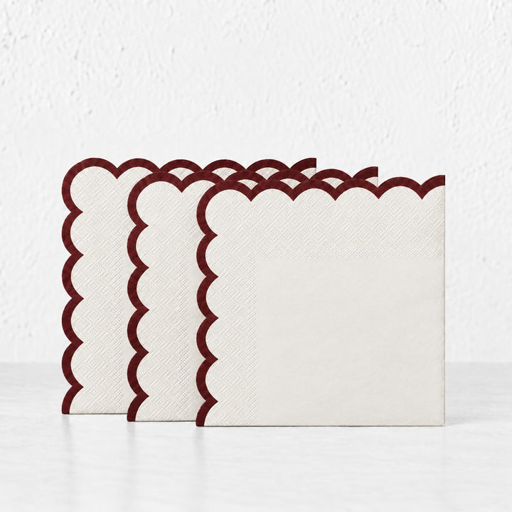 LYRA PAPER NAPKIN BUNDLES  |  IVORY + BURGUNDY