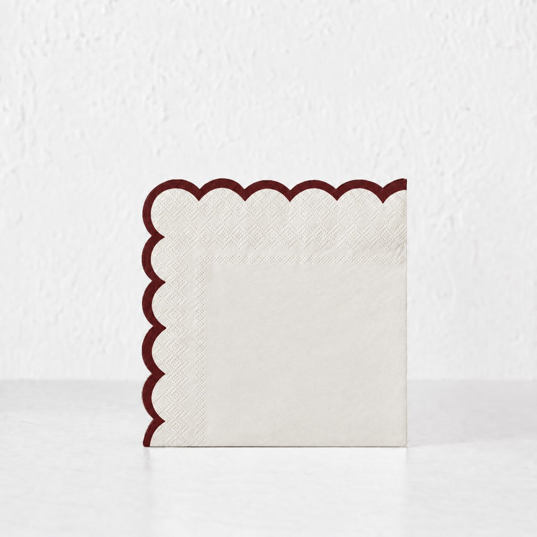 LYRA PAPER NAPKIN BUNDLES  |  IVORY + BURGUNDY