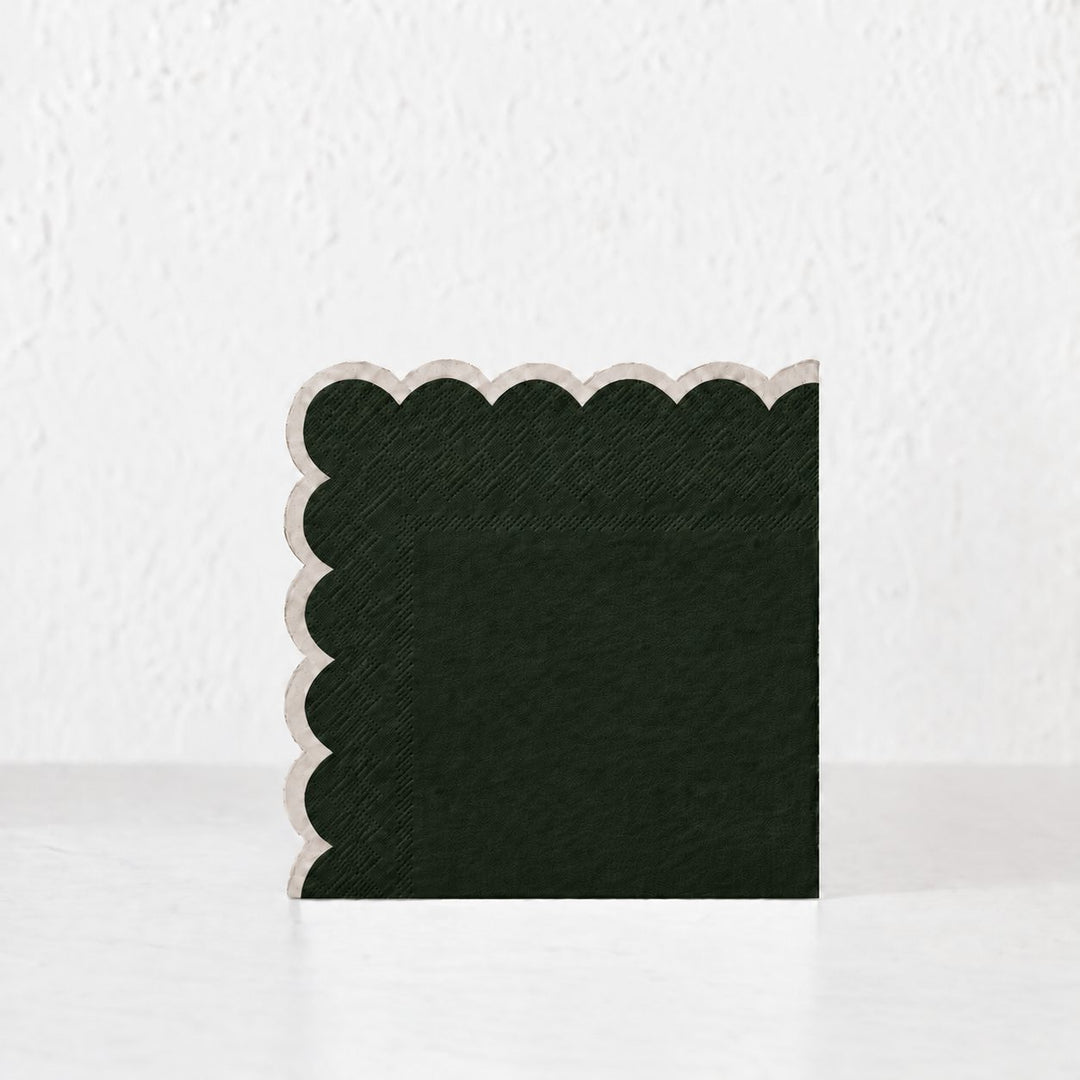 LYRA PAPER NAPKIN BUNDLES  |  DARK GREEN + IVORY