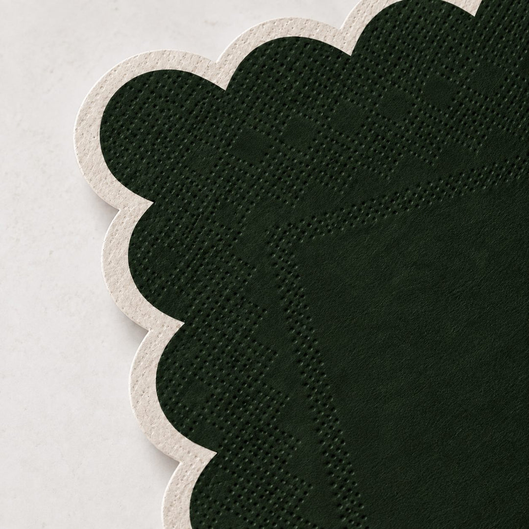 LYRA PAPER NAPKIN BUNDLES  |  DARK GREEN + IVORY