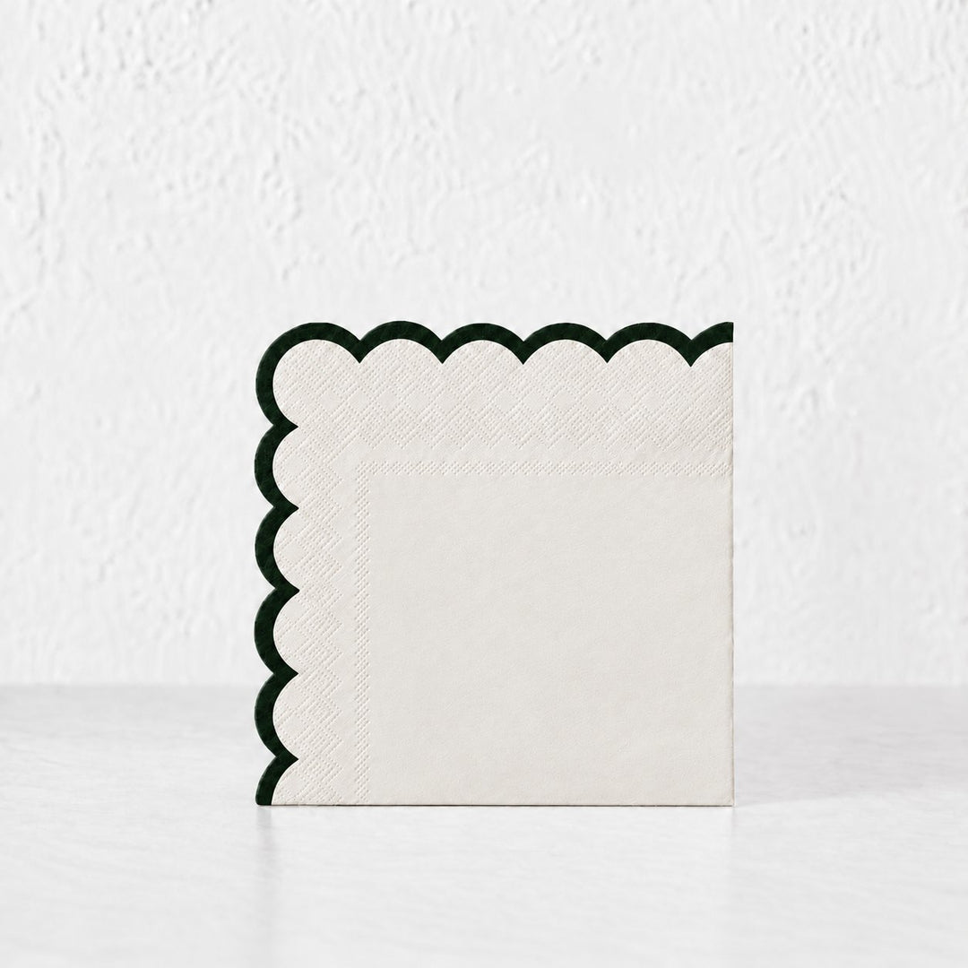 LYRA PAPER NAPKIN BUNDLES  |  IVORY + DARK GREEN