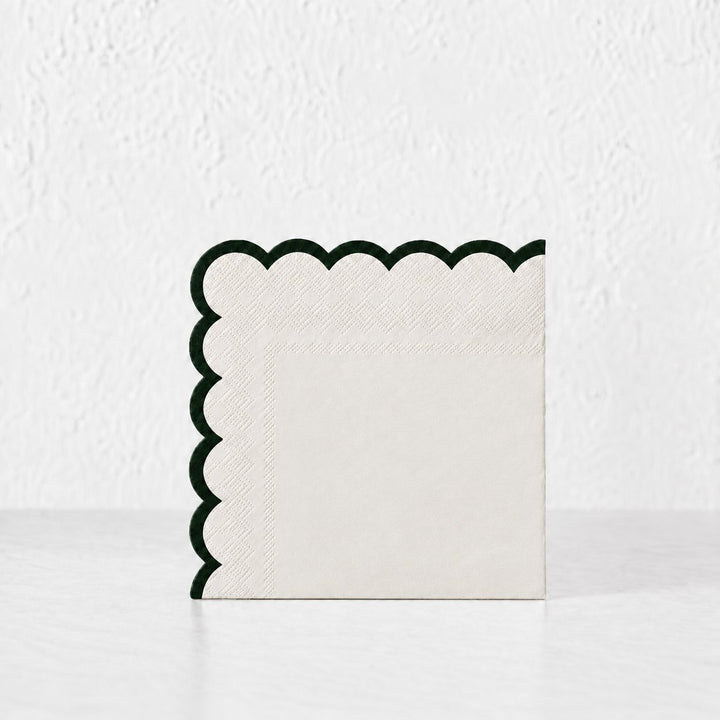 LYRA PAPER NAPKIN BUNDLES  |  IVORY + DARK GREEN