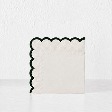 LYRA PAPER NAPKIN BUNDLES  |  IVORY + DARK GREEN