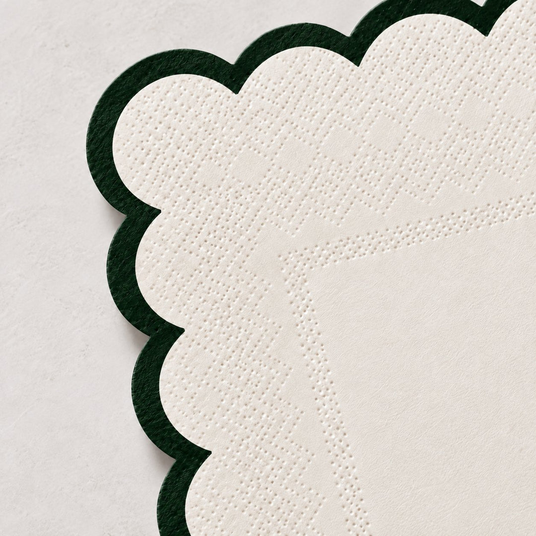 LYRA PAPER NAPKIN BUNDLES  |  IVORY + DARK GREEN