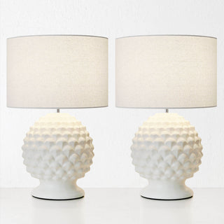 MACY TABLE LAMP BUNDLE X2  |  WHITE CERAMIC