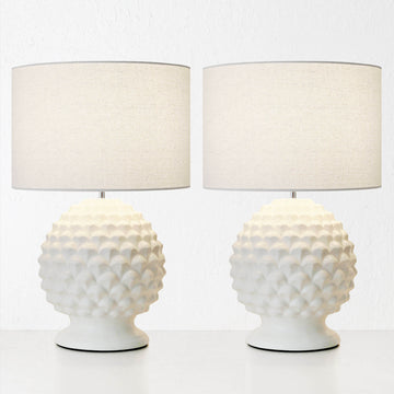 MACY TABLE LAMP BUNDLE X2  |  WHITE CERAMIC