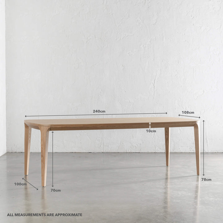 MAGNUS DINING TABLE | BIRCH ASH WOOD GRAIN | 240CM | MEASUREMENTS