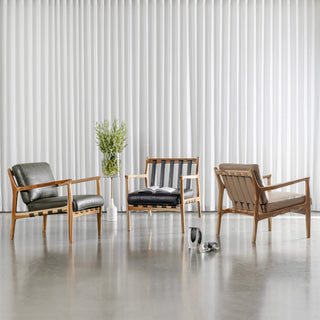 MALAND CASSIUS ARMCHAIR COLLECTION  |  LIGHT TAUPE + BLACK + OLIVE LEATHER