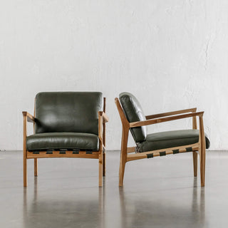 MALAND CASSIUS ARMCHAIR  |  OLIVE GREEN LEATHER
