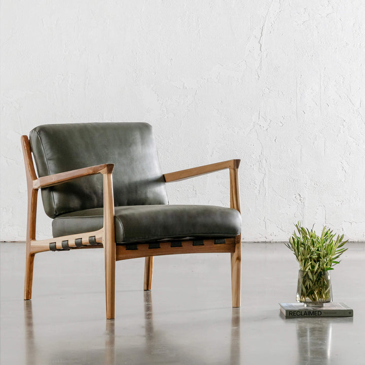 MALAND CASSIUS ARMCHAIR  |  OLIVE GREEN LEATHER