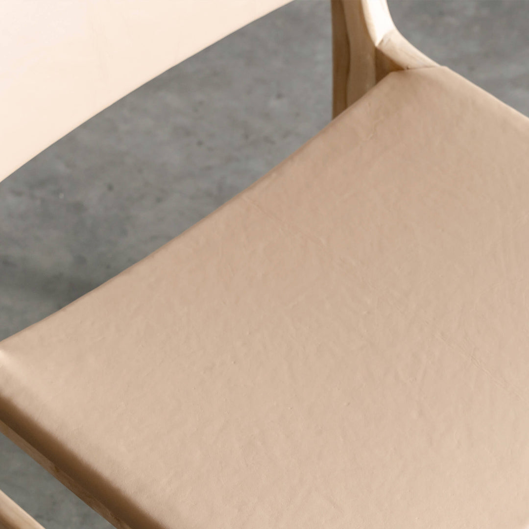 PRE ORDER  |  MALAND CONTEMPO SOLID HIDE LEATHER DINING CHAIR  |  BLONDE WOOD + TOASTED ALMOND LEATHER