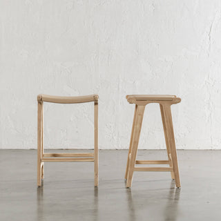 MALAND CONTEMPO SOLID HIDE LEATHER BAR STOOL  |  TOASTED ALMOND LEATHER HIDE