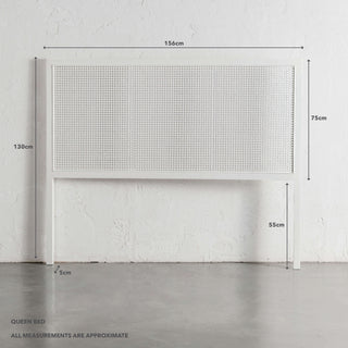 MALAND RATTAN BEDHEAD | WHITE FRAME + WHITE RATTAN | QUEEN MEASUREMENTS