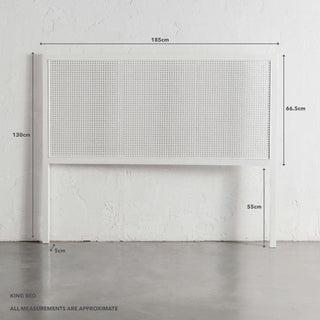 MALAND RATTAN BEDHEAD | WHITE FRAME + WHITE RATTAN | KING MEASUREMENTS