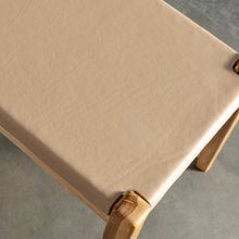MALAND SOLID LEATHER BENCH  |  LIGHT TAUPE LEATHER HIDE CLOSE UP