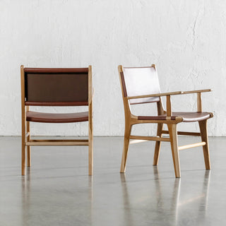 MALAND LEATHER HIDE CARVER CHAIR  |  TAN LEATHER HIDE