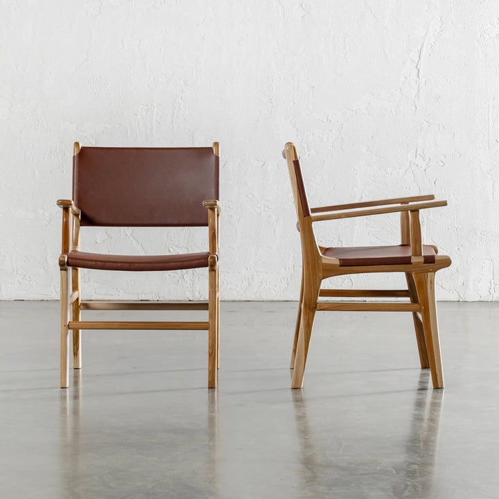 MALAND LEATHER HIDE CARVER CHAIR  |  TAN LEATHER HIDE