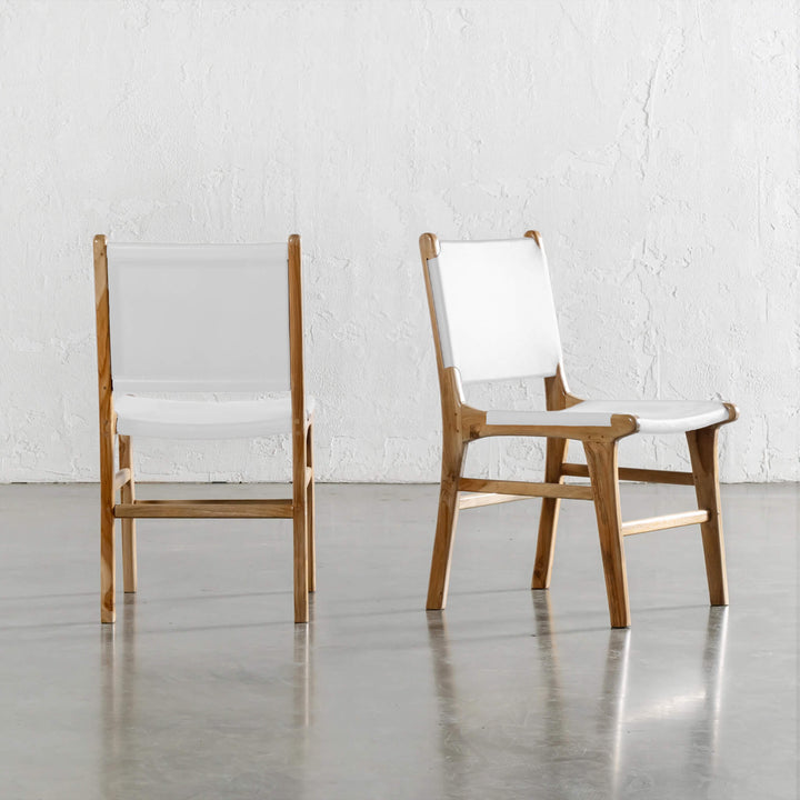 MALAND LEATHER HIDE DINING CHAIR  |  WHITE LEATHER HIDE