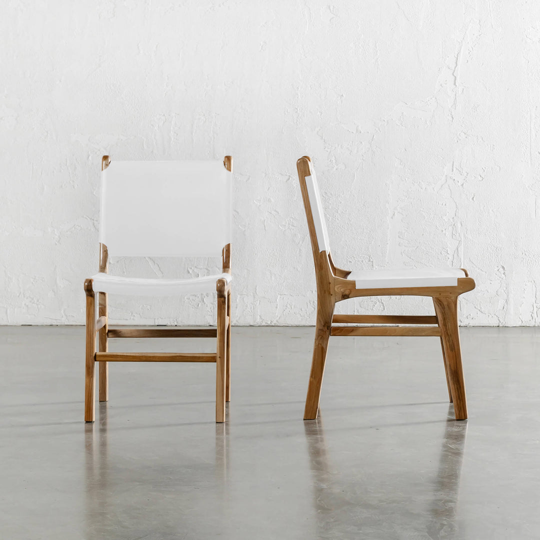 PRE ORDER  |  MALAND LEATHER HIDE DINING CHAIR  |  WHITE LEATHER HIDE