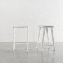 PRE ORDER | MALAND SOLID HIDE LEATHER COUNTER STOOL | WHITE ON WHITE LEATHER HIDE