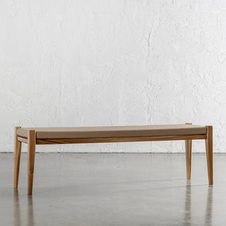 MALAND SOLID LEATHER BENCH  |  LIGHT TAUPE LEATHER HIDE