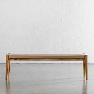 MALAND SOLID LEATHER BENCH  |  LIGHT TAUPE LEATHER HIDE