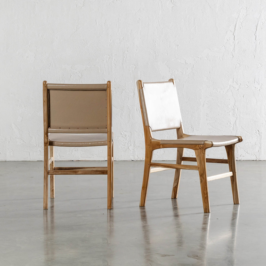 PRE ORDER  |  MALAND HIDE LEATHER DINING CHAIR  |  LIGHT TAUPE LEATHER HIDE