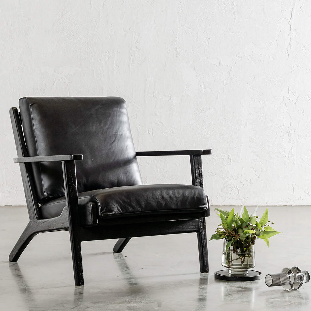 MALAND SVEN ARMCHAIR  |  BLACK ON BLACK LEATHER