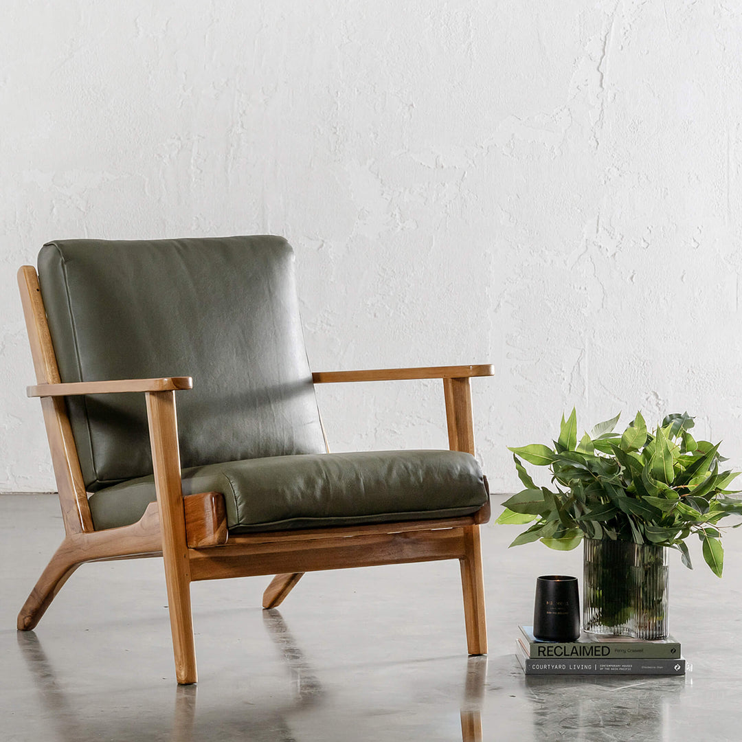 MALAND SVEN ARMCHAIR  |  OLIVE GREEN LEATHER