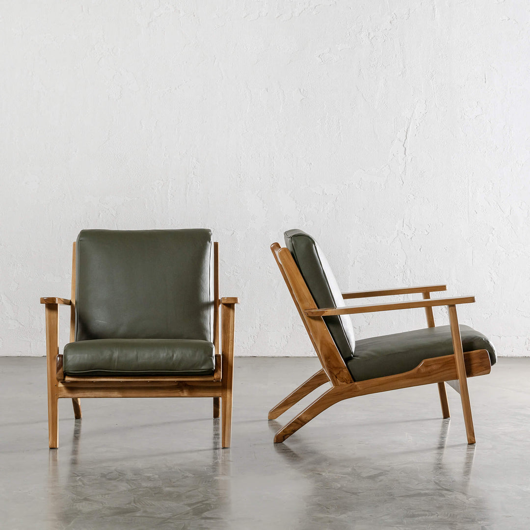 MALAND SVEN ARM CHAIR  |  OLIVE GREEN LEATHER