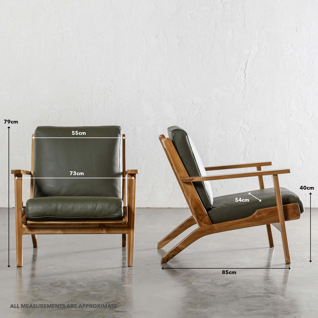 MALAND SVEN ARM CHAIR | OLIVE GREEN LEATHER