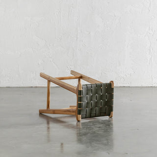 MALAND WOVEN LEATHER COUNTER STOOL  |  BUNDLE + SAVE  |  OLIVE LEATHER HIDE