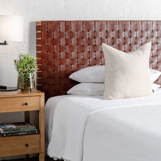 MALAND WOVEN LEATHER BEDHEAD  |  TAN LEATHER HIDE