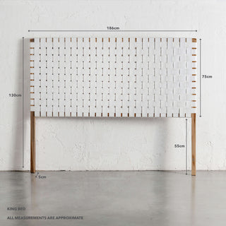 MALAND WOVEN LEATHER BEDHEAD  |  WHITE LEATHER HIDE | KING MEASUREMENTS